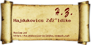 Hajdukovics Zöldike névjegykártya
